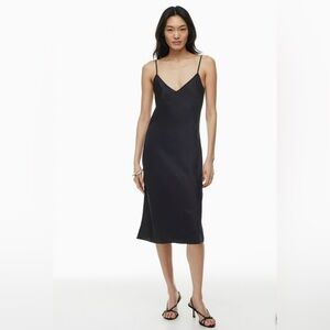 NWT Wilfred Black Spaghetti Strap Midi Slip Dress